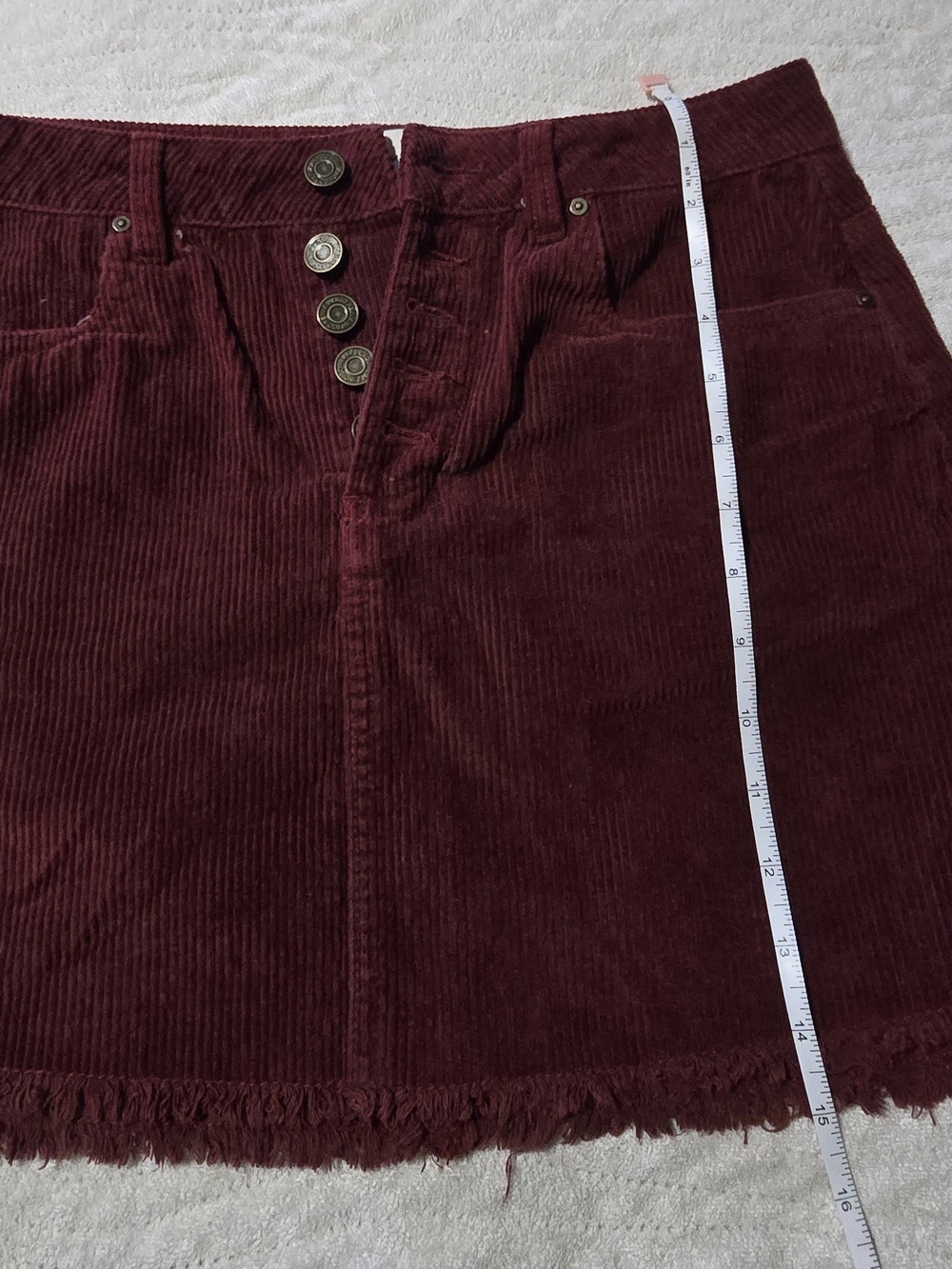 Indigo Rein Wine Corduroy Mini Skirt